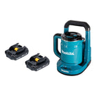 Hervidor de batería Makita DKT 360 Y2 36 V (2x 18 V) 0,8 L + 2x batería 1,5 Ah - sin cargador