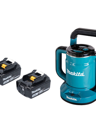 Bouilloire à batterie Makita DKT 360 F2 36 V (2x 18 V) 0,8 L + 2x batterie 3,0 Ah - sans chargeur