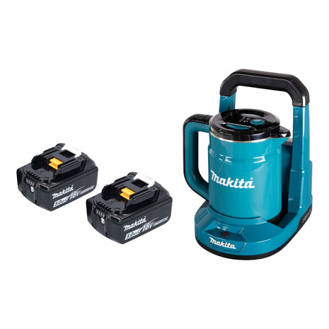 Bouilloire à batterie Makita DKT 360 T2 36 V (2x 18 V) 0,8 L + 2x batterie 5,0 Ah - sans chargeur