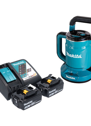 Makita DKT 360 RF2 Akku Wasserkocher 36 V ( 2x 18 V ) 0,8 L  + 2x Akku 3,0 Ah + Ladegerät