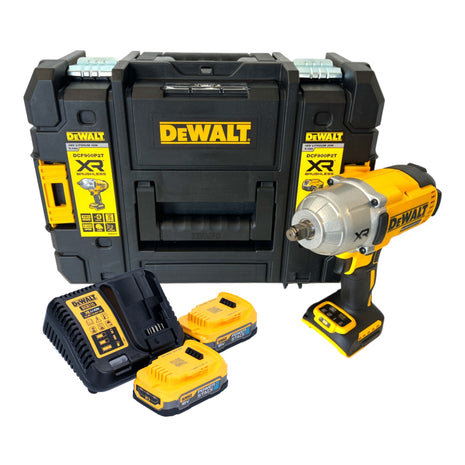 Clé à chocs sans fil DeWalt DCF 900 E2T 18 V 1396 Nm 1/2" + 2x batterie Powerstack 1,7 Ah + chargeur + TSTAK