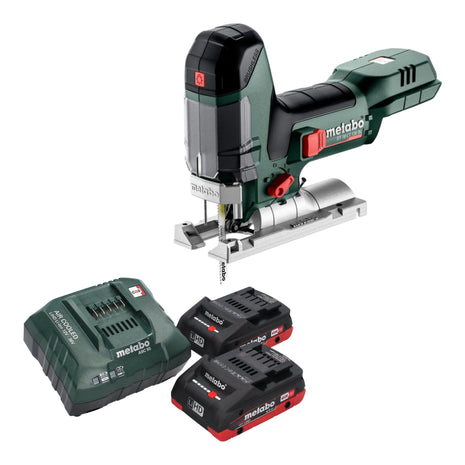 Sierra de calar a batería Metabo ST 18 LT 130 BL 18 V 130 mm sin escobillas + 2x batería LiHD 4,0 Ah + cargador