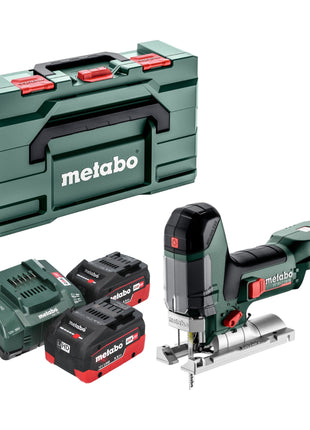 Sierra de calar a batería Metabo ST 18 LT 130 BL 18 V 130 mm sin escobillas + 2x batería LiHD 5,5 Ah + cargador + Metabox