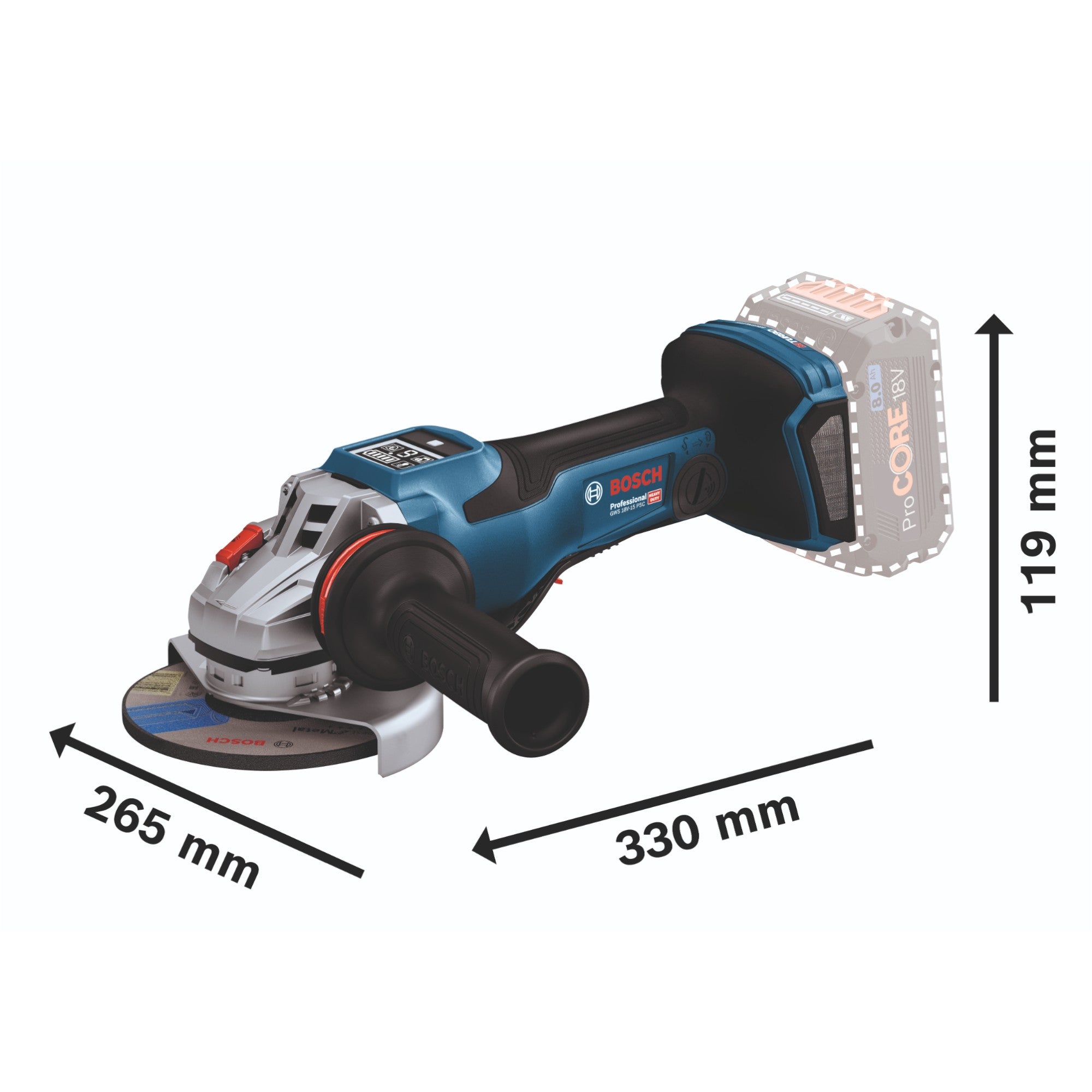 Bosch GWS 18V 15 PSC Professional Akku Winkelschleifer 18 V 125 mm BITURBO Brushless 1x Akku 5 0 Ah L Boxx ohne Ladegeraet 4 - toolbrothers