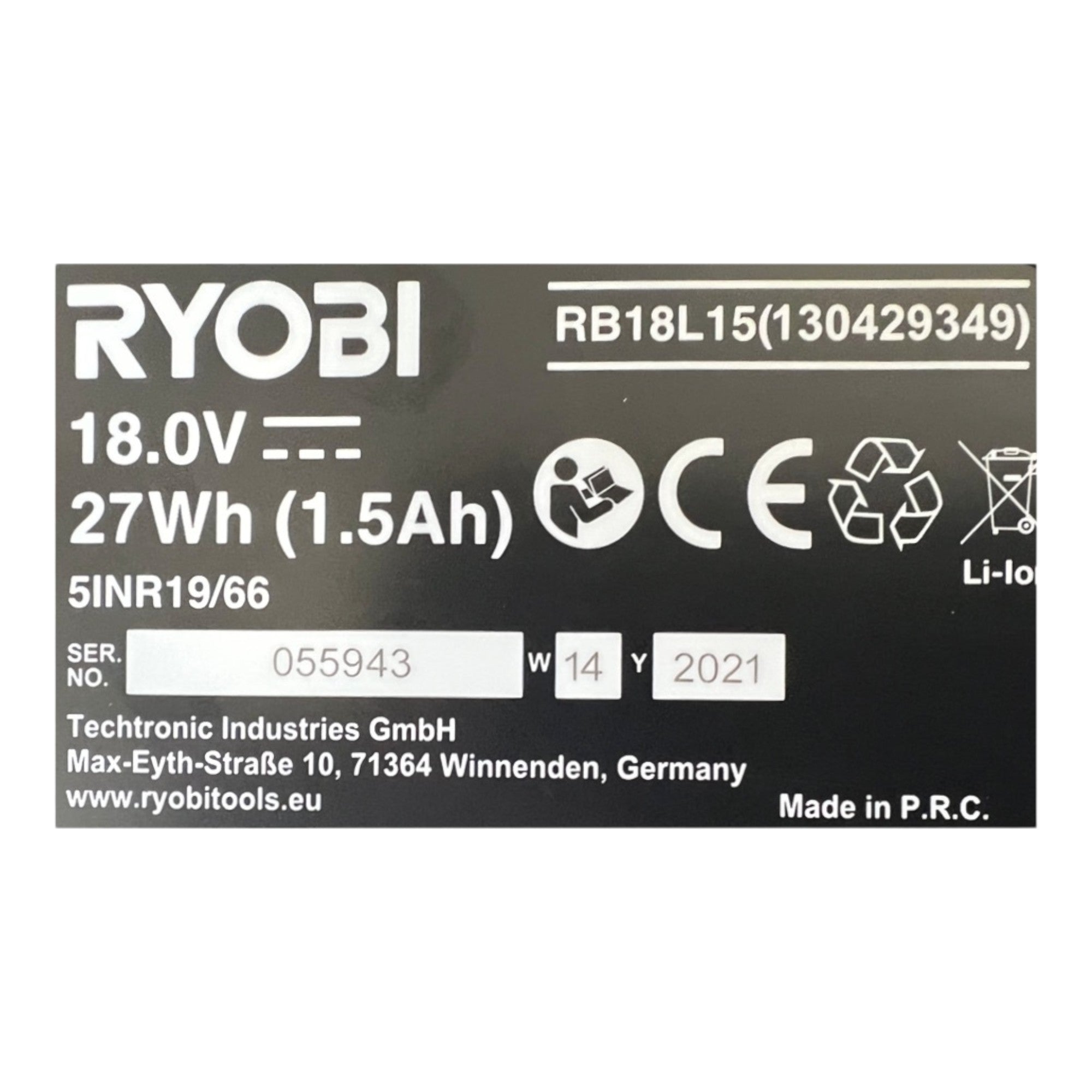 RYOBI RB18L15 Akku 18 V 1 5 Ah 1500 mAh Li Ion ONE 5133001905 mit Ladestandanzeige 2 - toolbrothers