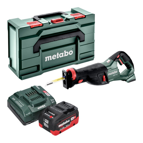 Sierra sable de batería Metabo SSEP 18 LT 18 V 32 mm + 1x batería LiHD 10,0 Ah + cargador + Metabox