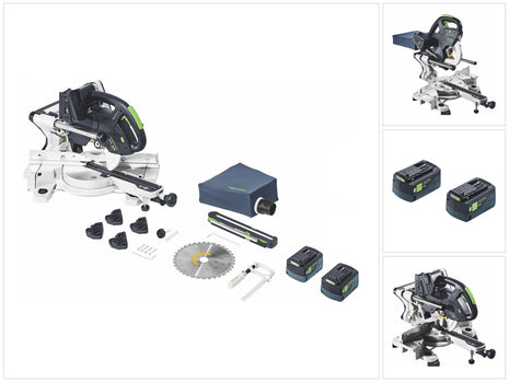 Festool KSC 60 EB-Basic KAPEX Troncatrice a batteria 18 V / 36 V 216 mm Brushless + 2x batteria 5,0 Ah - senza caricabatterie