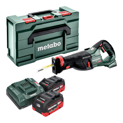 Sierra de sable sin cable Metabo SSEP 18 LT BL 18 V 32 mm sin escobillas + 2x batería LiHD 5,5 Ah + cargador + metabox