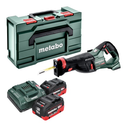 Sierra de sable sin cable Metabo SSEP 18 LT BL 18 V 32 mm sin escobillas + 2x batería LiHD 10,0 Ah + cargador + metabox
