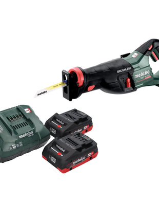 Sierra sable a batería Metabo SSEP 18 LT BL 18 V 32 mm sin escobillas + 2x batería LiHD 4,0 Ah + cargador