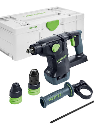 Marteau combiné à batterie Festool KHC 18 EB-Basic 18 V 2,6 J SDS-Plus sans balais + 2x batterie 4,0 Ah + chargeur rapide + systainer