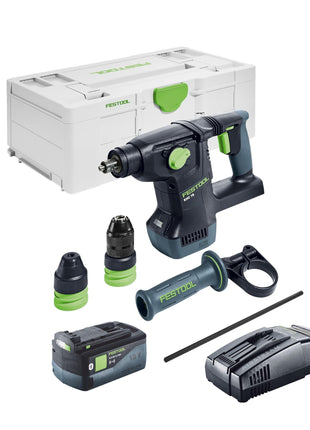 Marteau combiné à batterie Festool KHC 18 EB-Basic 18 V 2,6 J SDS-Plus sans balais + 1 batterie 5,0 Ah + chargeur rapide + systainer