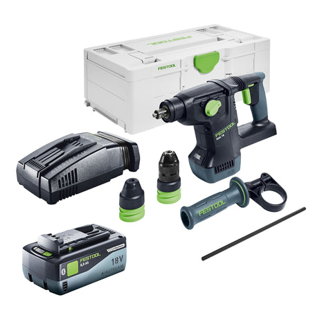 Festool KHC 18 EB-Basic martillo combinado a batería 18 V 2,6 J SDS-Plus sin escobillas + 1x batería 8,0 Ah + cargador rápido + systainer