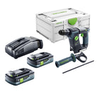 Taladro percutor a batería Festool BHC 18-Basic 18 V 1.8 J SDS Plus Brushless + 2x batería 4.0 Ah + cargador rápido + systainer