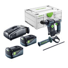 Festool BHC 18-Basic cordless hammer drill 18 V 1.8 J SDS Plus Brushless + 2x battery 5.0 Ah + quick charger + systainer