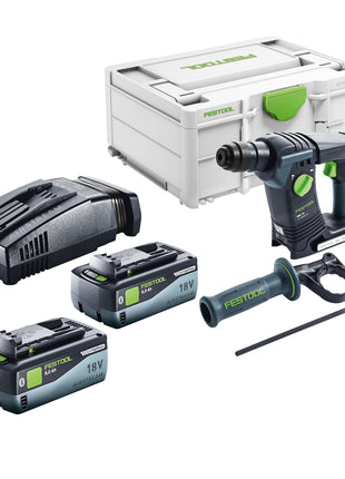 Festool BHC 18-Basic Akku Bohrhammer 18 V 1,8 J SDS Plus Brushless + 2x Akku 8,0 Ah + Schnellladegerät + Systainer