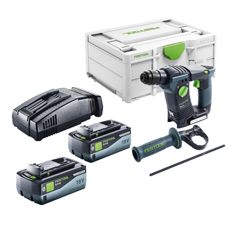 Festool BHC 18-Basic Akku Bohrhammer 18 V 1,8 J SDS Plus Brushless + 2x Akku 8,0 Ah + Schnellladegerät + Systainer