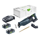 Festool RSC 18 EB-Basic Akku Säbelsäge 18 V Brushless + 2x Akku 4,0 Ah + Schnellladegerät + Systainer