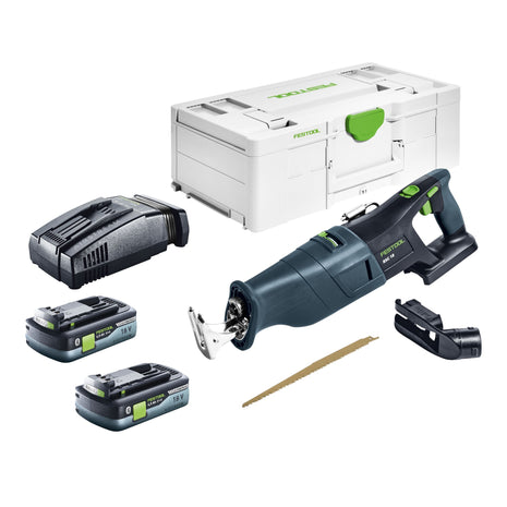 Festool RSC 18 EB-Basic Akku Säbelsäge 18 V Brushless + 2x Akku 4,0 Ah + Schnellladegerät + Systainer