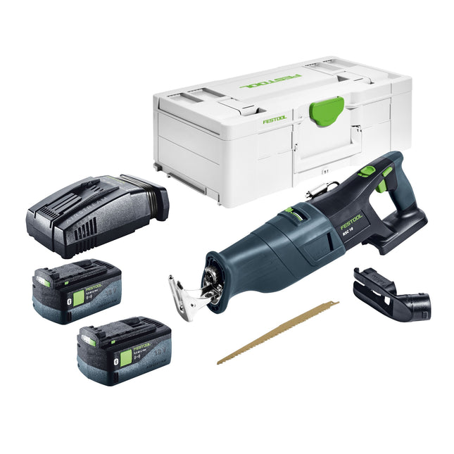 Sega alternativa a batteria Festool RSC 18 EB-Basic 18 V brushless + 2x batteria ricaricabile 5,0 Ah + caricatore rapido + Systainer