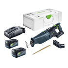 Festool RSC 18 EB-Basic Akku Säbelsäge 18 V Brushless + 2x Akku 5,0 Ah + Schnellladegerät + Systainer