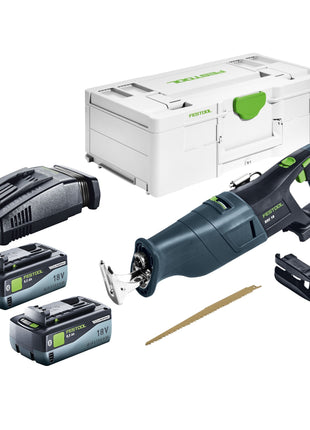 Festool RSC 18 EB-Basic Akku Säbelsäge 18 V Brushless + 2x Akku 8,0 Ah + Schnellladegerät + Systainer