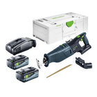 Festool RSC 18 EB-Basic Akku Säbelsäge 18 V Brushless + 2x Akku 8,0 Ah + Schnellladegerät + Systainer