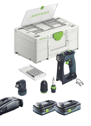 Festool CXS 18-Basic set perceuse-visseuse sans fil 18 V 40 Nm sans balais + 2x batteries 4,0 Ah + chargeur rapide + systainer