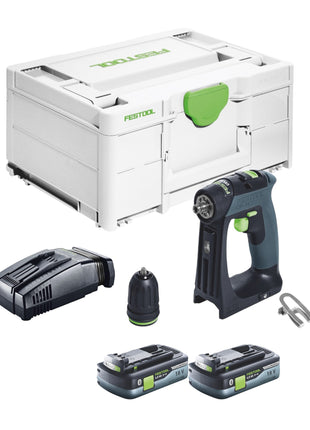 Festool CXS 18-Basic perceuse-visseuse sans fil 18 V 40 Nm sans balais + 2 batteries 4,0 Ah + chargeur rapide + systainer