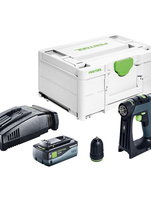 Festool CXS 18-Basic Akku Bohrschrauber 18 V 40 Nm Brushless + 1x Akku 8,0 Ah + Schnellladegerät + Systainer