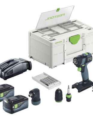 Festool TXS 18-Basic set perceuse-visseuse sans fil 18 V 40 Nm sans balais + 2x batteries 5,0 Ah + chargeur rapide + systainer