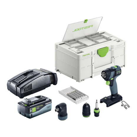 Festool TXS 18-Juego básico taladro atornillador inalámbrico 18 V 40 Nm sin escobillas + 1x batería 8,0 Ah + cargador rápido + systainer