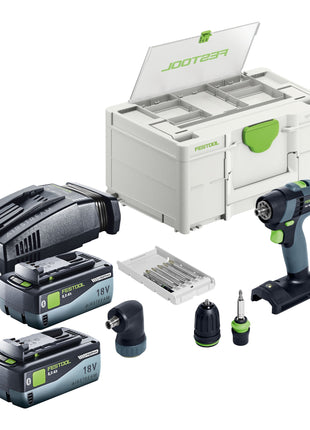 Festool TXS 18-Basic-Set Akku Bohrschrauber 18 V 40 Nm Brushless + 2x Akku 8,0 Ah + Schnellladegerät + Systainer