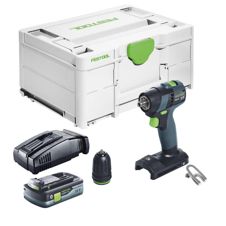 Festool TXS 18-Basic taladro atornillador a batería 18 V 40 Nm sin escobillas + 1x batería 4,0 Ah + cargador rápido + systainer