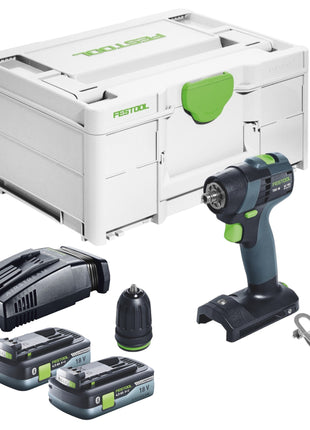 Festool TXS 18-Basic perceuse-visseuse sans fil 18 V 40 Nm sans balais + 2x batteries 4,0 Ah + chargeur rapide + systainer