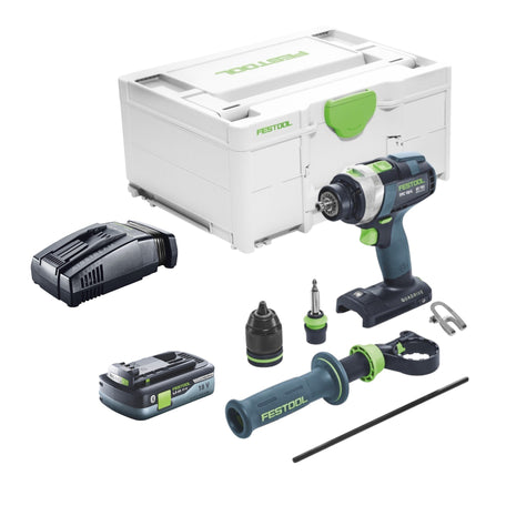 Festool TPC 18/4 I-Basic akumulatorowa wiertarko-wkrętarka udarowa 18 V 75 Nm + 1x akumulator 4,0 Ah + szybka ładowarka + systainer