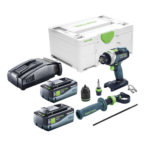 Festool TPC 18/4 I-Basic taladro percutor a batería 18 V 75 Nm + 2x baterías 8,0 Ah + cargador rápido + systainer