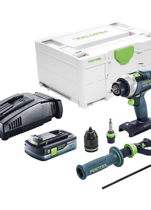 Festool TDC 18/4 I-Basic Akku Bohrschrauber 18 V 75 Nm Brushless + 1x Akku 4,0 Ah + Schnellladegerät + Systainer