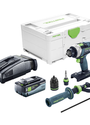 Festool TDC 18/4 I-Basic taladro atornillador inalámbrico 18 V 75 Nm sin escobillas + 1x batería 8,0 Ah + cargador rápido + systainer