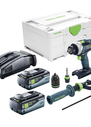 Festool TDC 18/4 I-Basic Akku Bohrschrauber 18 V 75 Nm Brushless + 2x Akku 8,0 Ah + Schnellladegerät + Systainer