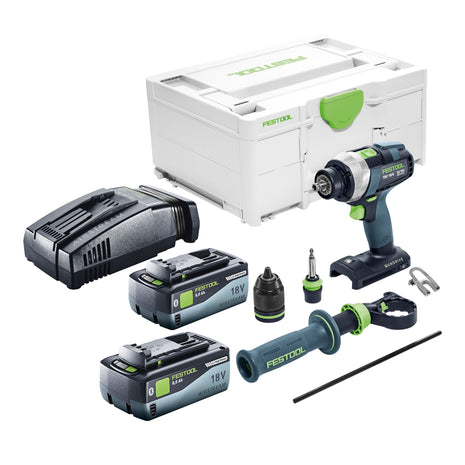 Festool TDC 18/4 I-Basic Perceuse-visseuse sans fil 18 V 75 Nm Brushless + 2x batterie 8,0 Ah + chargeur rapide + Systainer