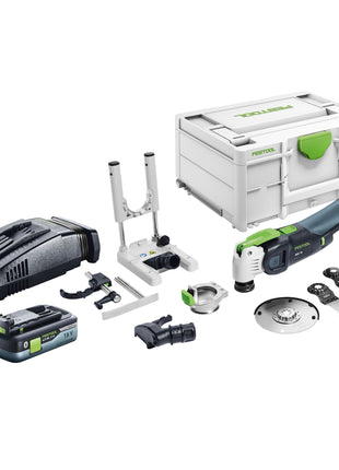 Festool VECTURO OSC 18 E-Basic Set Akku Oszillierer 18 V Starlock Max Brushless + 1x Akku 4,0 Ah + Schnellladegerät + Systainer