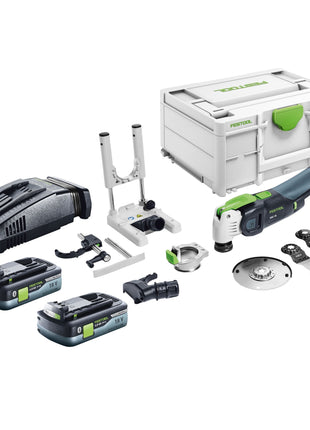 Festool VECTURO OSC 18 E-Basic Set Akku Oszillierer 18 V Starlock Max Brushless + 2x Akku 4,0 Ah + Schnellladegerät + Systainer