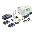 Festool VECTURO OSC 18 E-Basic Set Akku Oszillierer 18 V Starlock Max Brushless + 2x Akku 4,0 Ah + Schnellladegerät + Systainer