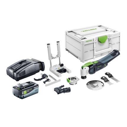 Akumulatorowe narzędzie oscylacyjne Festool VECTURO OSC 18 Basic Set 18 V Starlock Max Brushless + 1x akumulator 8,0 Ah + szybka ładowarka + ładowarka sieciowa