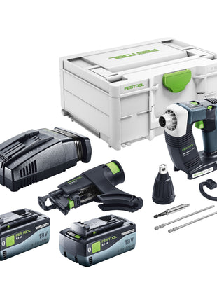 Festool DURADRIVE DWC 18-4500 Basic Akku Bauschrauber 18 V 14 Nm Brushless + 2x Akku 8,0 Ah + Schnellladegerät + Systainer