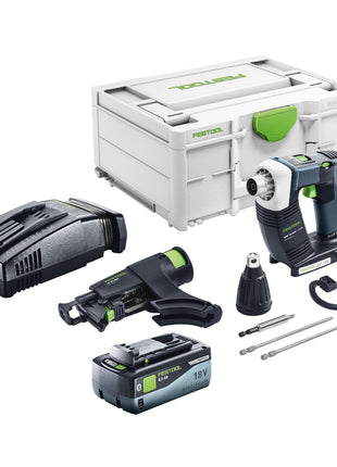 Festool DURADRIVE DWC 18-2500 Atornillador de construcción básico a batería 18 V 18 Nm sin escobillas + 1x batería 8,0 Ah + cargador rápido + systainer