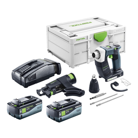 Festool DURADRIVE DWC 18-2500 Atornillador de construcción básico a batería 18 V 18 Nm sin escobillas + 2x batería 8,0 Ah + cargador rápido + systainer