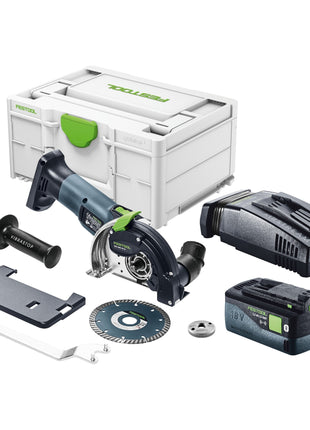 Festool DSC-AGC 18-125 FH EB-Basic système de séparation de batterie à main levée 18 V 125 mm sans balais + 1x batterie 5,0 Ah + chargeur rapide + systainer