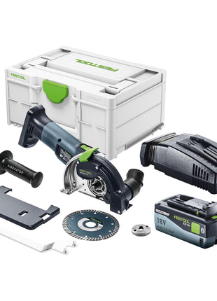 Festool DSC-AGC 18-125 FH EB-Basic système de séparation de batterie à main levée 18 V 125 mm sans balais + 1x batterie 8,0 Ah + chargeur rapide + systainer